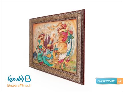 تابلوی مینیاتور اصفهان طرح ساغر و ساقی
