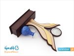 تندیس ساعت دار گلدان میناکاری شده طرح سینا