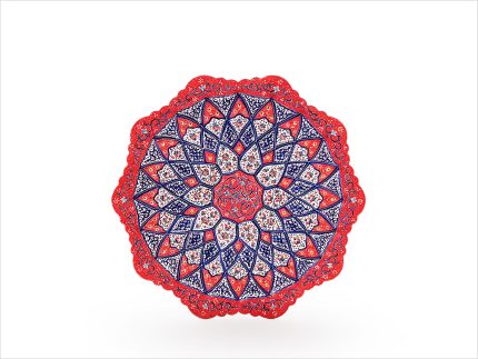 بشقاب کوچک مینا کاری اثر استاد مرتضی اسماعیلی