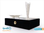 ست گلدان و شیرینی خوری ملیله کاری اصفهان