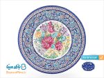 بشقاب میناکاری گل و مرغ اعلا اثر استاد مرتضی اسماعیلی