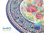 بشقاب میناکاری گل و مرغ اعلا اثر استاد مرتضی اسماعیلی