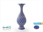 گلدان ختایی توخالی 20 سانتی میناکاری اثر استاد مرتضی اسماعیلی