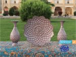 گلدان ختایی توخالی 20 سانتی میناکاری اثر استاد مرتضی اسماعیلی