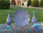 گلدان ختایی توخالی 20 سانتی میناکاری اثر استاد مرتضی اسماعیلی