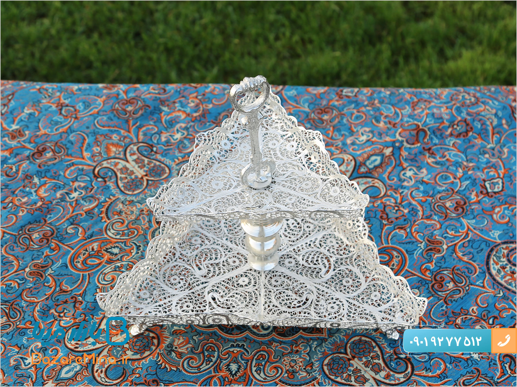 شیرینی خوری دو طبقه مسی ملیله کاری اصفهان شیرینی خوری دو طبقه مسی ملیله کاری اصفهان