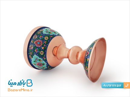 سنگاب مسی و نقاشی پرداز ارتفاع 20 سانتی متری