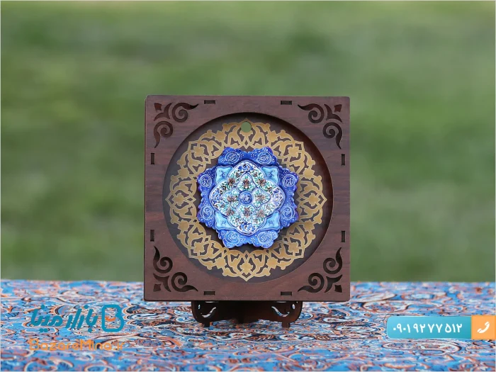 تابلو کوچک میناکاری اصفهان با پایه چوبی