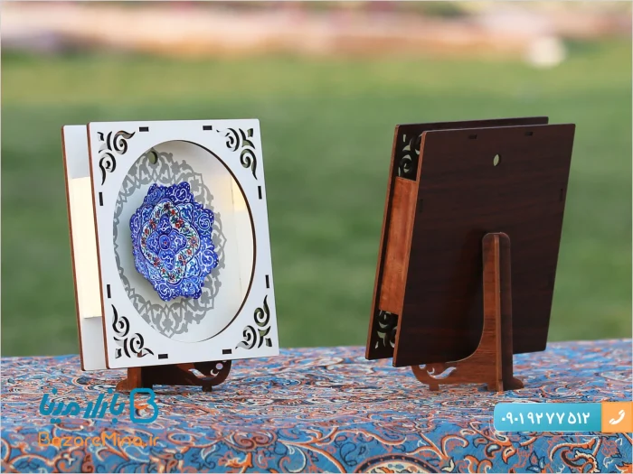 تابلو کوچک میناکاری اصفهان با پایه چوبی
