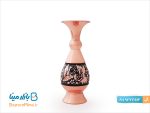 گلدان الماس تراش مسی ارتفاع ۱۶ سانتی متر