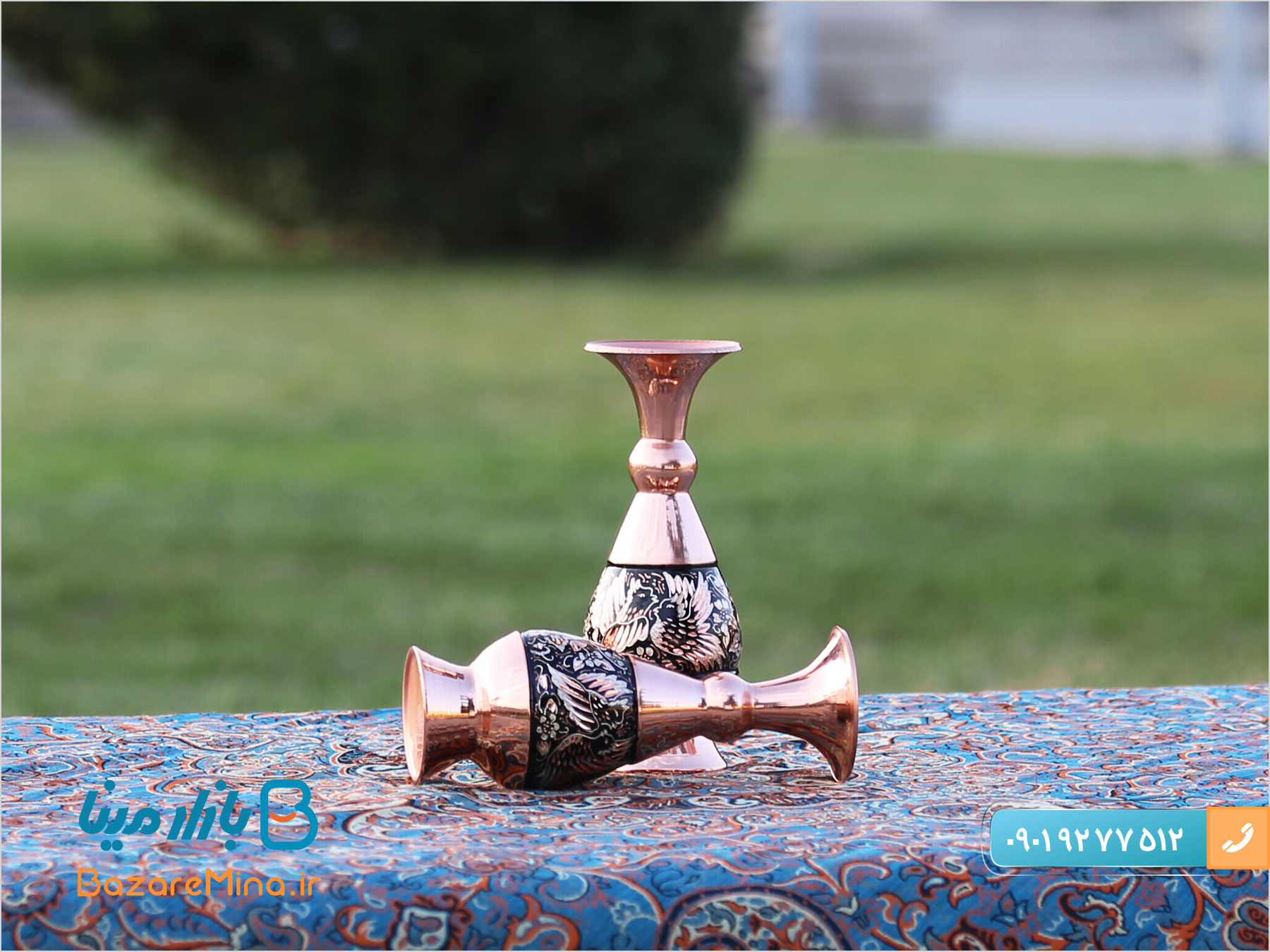 گلدان الماس تراش مسی ارتفاع ۱۶ سانتی متر گلدان الماس تراش مسی ارتفاع ۱۶ سانتی متر