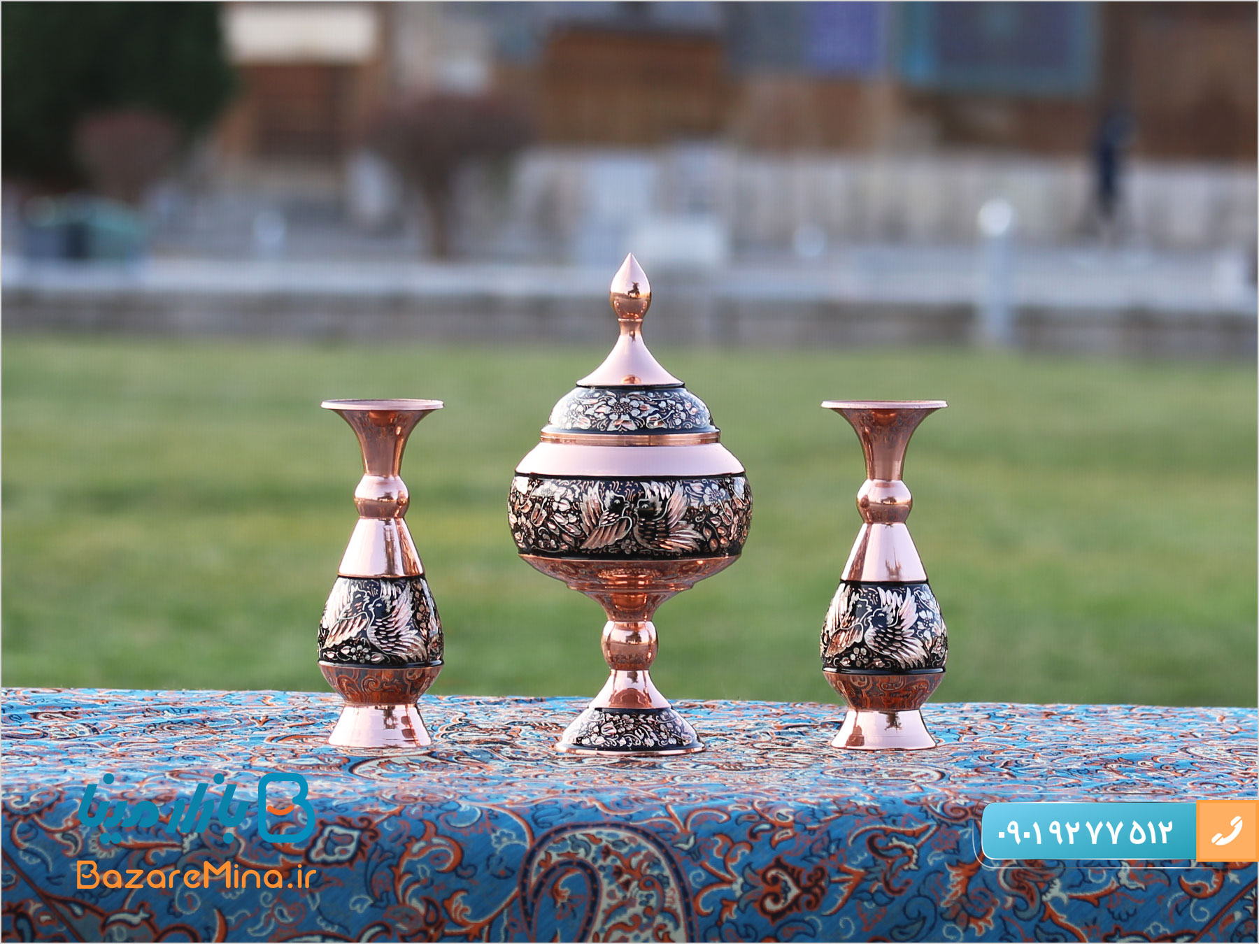 گلدان الماس تراش مسی ارتفاع ۱۶ سانتی متر گلدان الماس تراش مسی ارتفاع ۱۶ سانتی متر