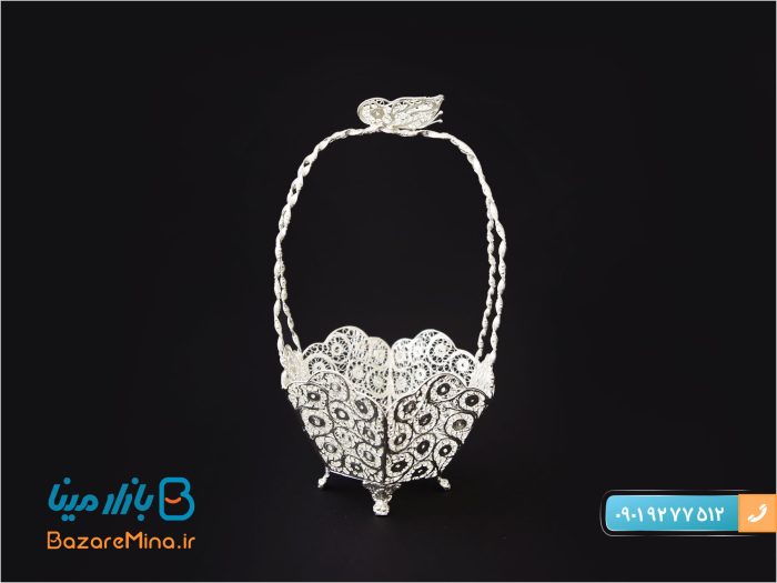 شکلات خوری ملیله کاری شش پر طرح پروانه