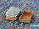 جعبه پاسور چوبی کشویی خاتم کاری شده