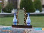 تندیس لوح تقدیر جفت گلدان میناکاری 20 سانتی