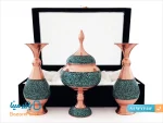 ست جفت گلدان و شکلات خوری فیروزه کوبی