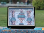 ست جفت گلدان و شکلات خوری فیروزه کوبی