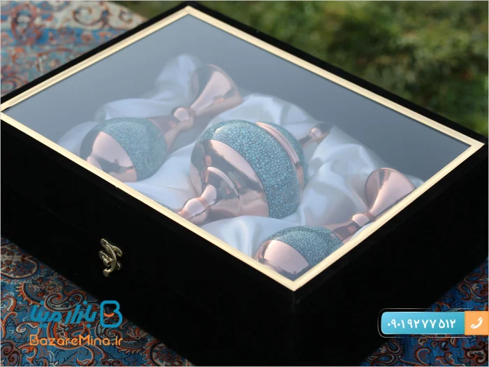 ست جفت گلدان و شکلات خوری فیروزه کوبی