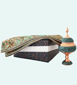 ست شکلات خوری فیروزه کوبی و ترمه